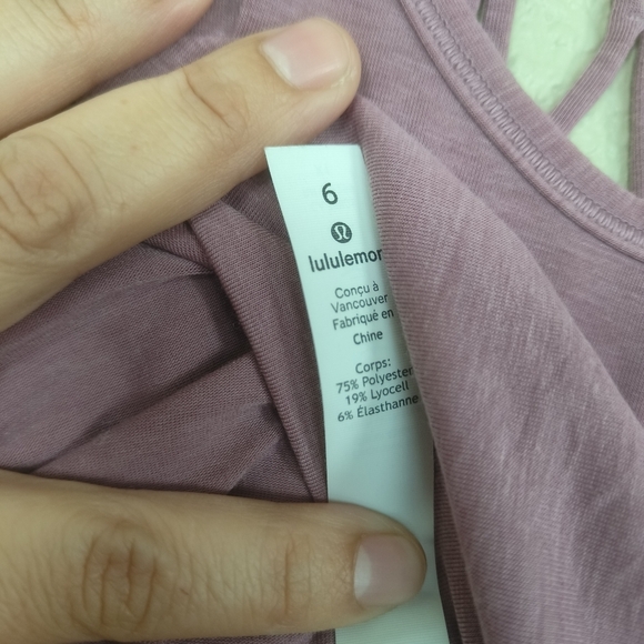 LULULEMON love knot Sleeveless T-shirt with Cross Open Back Women's Pink size 6 - Picture 11 of 14